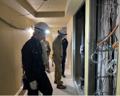 現場（十条）巡回中の1コマ